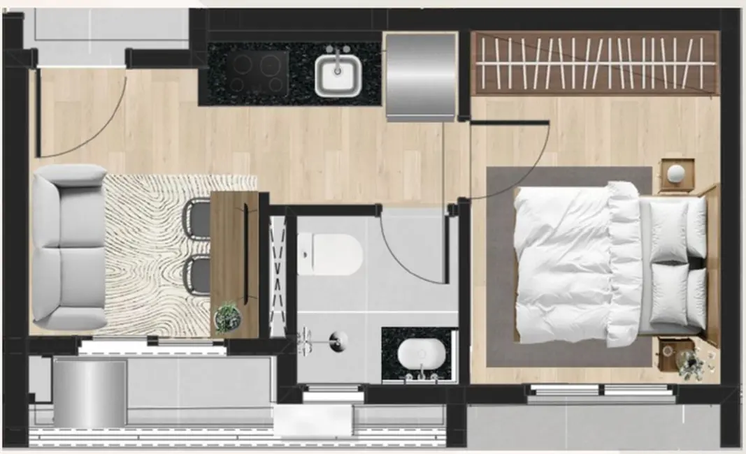 Apartamento com 1 quarto à venda, 25m2 em São Paulo - SP - imagem 2 Foto 2 de Apartamento com 1 quarto à venda, 25m2 em São Paulo - SP