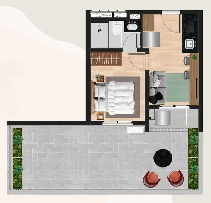 Apartamento com 1 quarto à venda, 25m2 em São Paulo - SP - imagem 6 Foto 6 de Apartamento com 1 quarto à venda, 25m2 em São Paulo - SP
