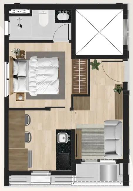 Apartamento com 1 quarto à venda, 25m2 em São Paulo - SP - imagem 8 Foto 8 de Apartamento com 1 quarto à venda, 25m2 em São Paulo - SP