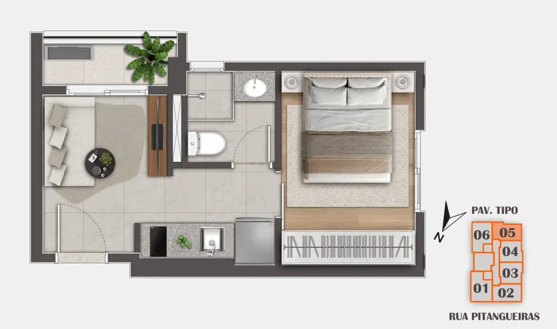 Foto 3 de Apartamento com 1 quarto à venda, 25m2 em São Paulo - SP