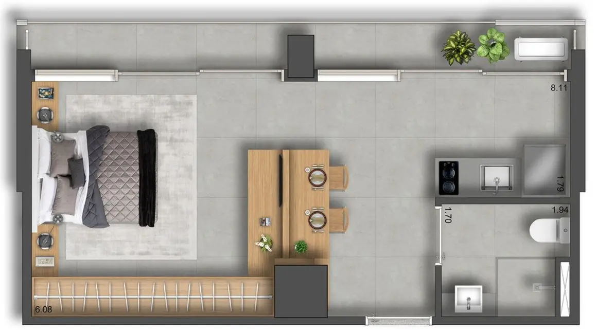 Kitnet com 1 quarto à venda, 41m2 em Itaim Bibi, São Paulo - SP - imagem 3 Foto 3 de Kitnet com 1 quarto à venda, 41m2 em Itaim Bibi, São Paulo - SP
