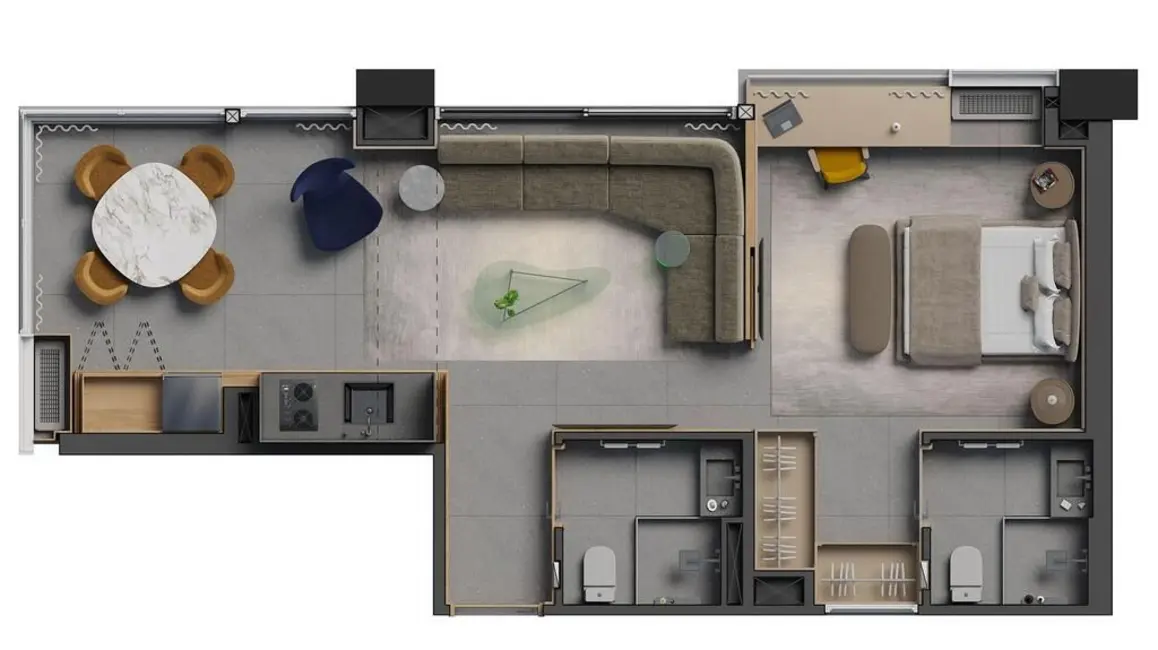 Kitnet com 1 quarto à venda, 41m2 em Itaim Bibi, São Paulo - SP - imagem 6 Foto 6 de Kitnet com 1 quarto à venda, 41m2 em Itaim Bibi, São Paulo - SP
