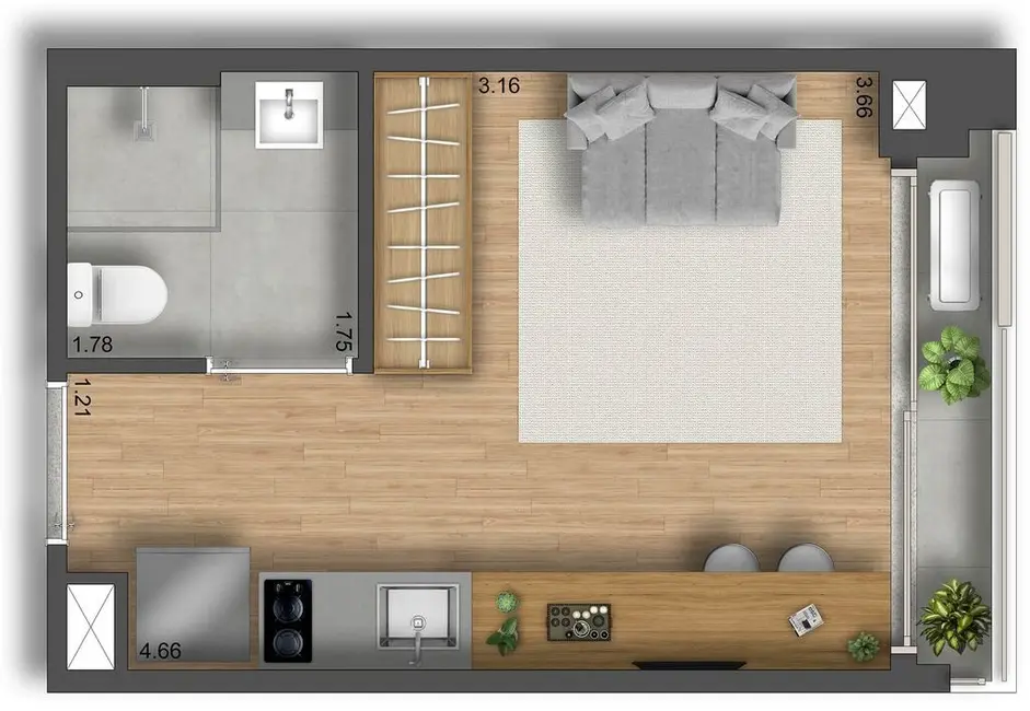 Kitnet com 1 quarto à venda, 41m2 em Itaim Bibi, São Paulo - SP - imagem 2 Foto 2 de Kitnet com 1 quarto à venda, 41m2 em Itaim Bibi, São Paulo - SP