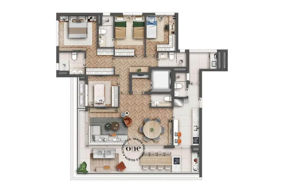 Apartamento com 4 quartos à venda, 205m2 em Brooklin Novo, São Paulo - SP - imagem 2 Foto 2 de Apartamento com 4 quartos à venda, 205m2 em Brooklin Novo, São Paulo - SP