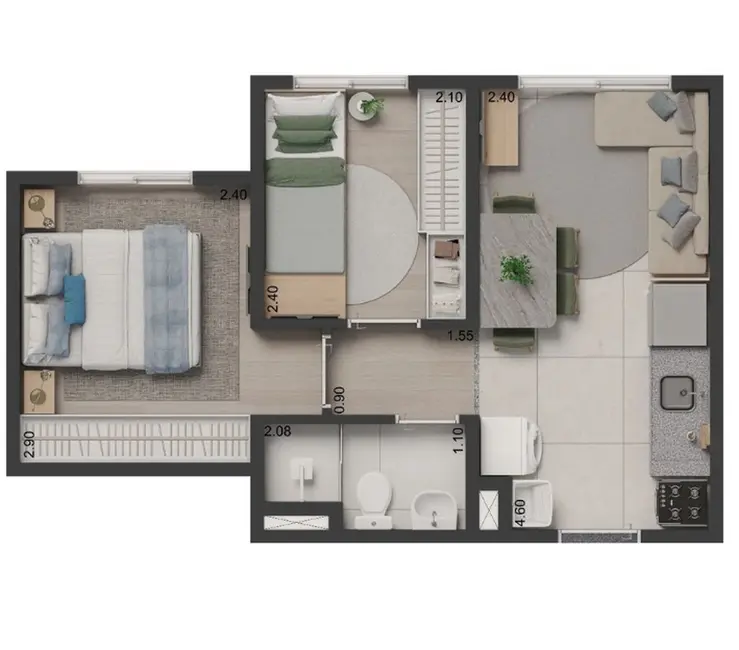 Apartamento com 1 quarto à venda, 24m2 em Ipiranga, São Paulo - SP - imagem 6 Foto 6 de Apartamento com 1 quarto à venda, 24m2 em Ipiranga, São Paulo - SP