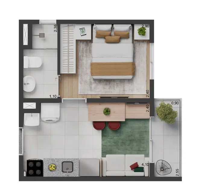 Apartamento com 1 quarto à venda, 24m2 em Ipiranga, São Paulo - SP - imagem 3 Foto 3 de Apartamento com 1 quarto à venda, 24m2 em Ipiranga, São Paulo - SP