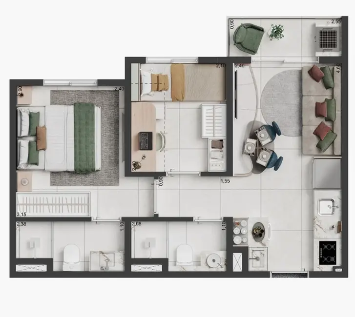 Apartamento com 1 quarto à venda, 24m2 em Ipiranga, São Paulo - SP - imagem 2 Foto 2 de Apartamento com 1 quarto à venda, 24m2 em Ipiranga, São Paulo - SP