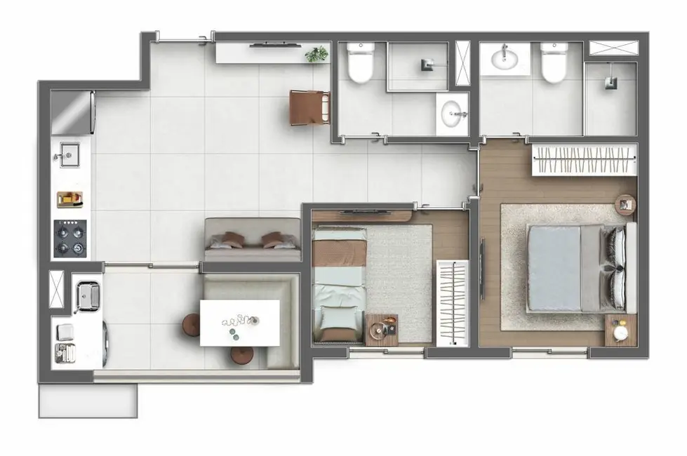 Foto 4 de Apartamento com 2 quartos à venda, 44m2 em Interlagos, São Paulo - SP
