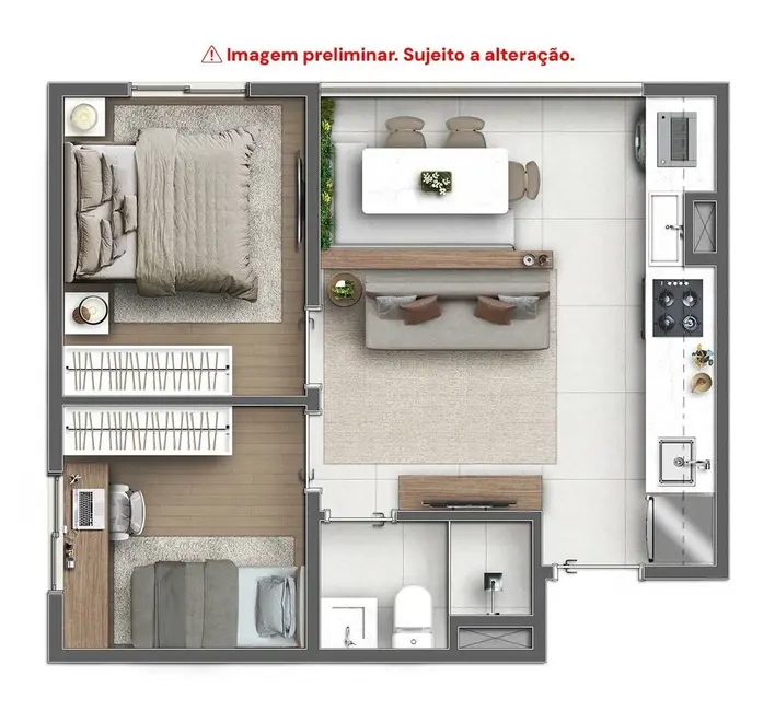 Foto 5 de Apartamento com 2 quartos à venda, 44m2 em Interlagos, São Paulo - SP