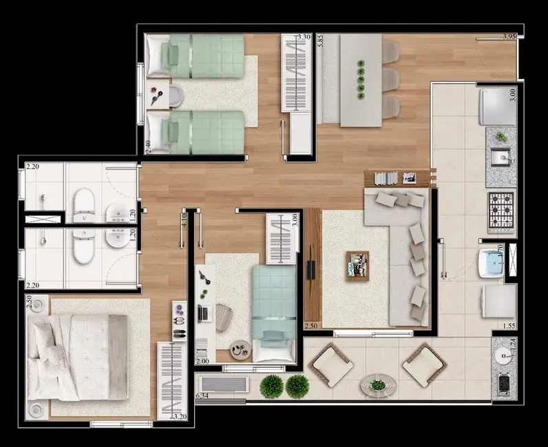 Foto 1 de Apartamento com 3 quartos à venda, 68m2 em Vila Rosália, Guarulhos - SP