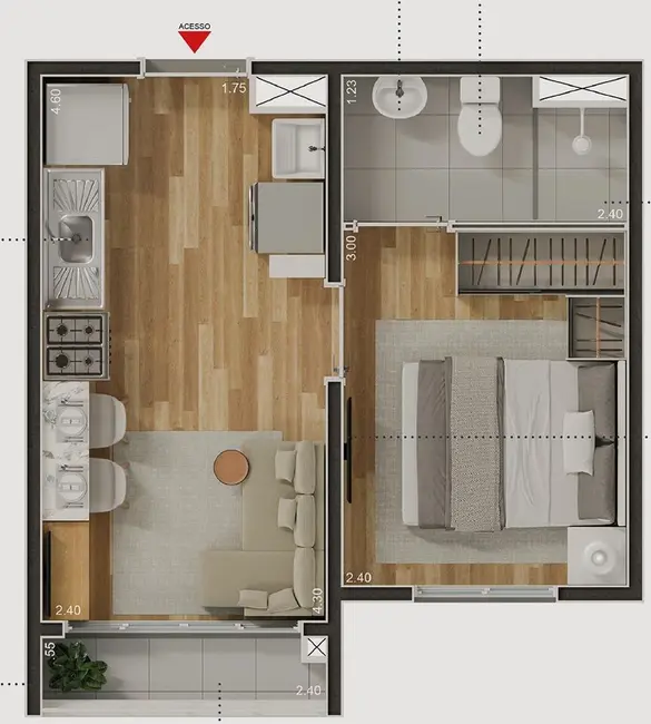 Apartamento com 1 quarto à venda, 25m2 em Vila Anastácio, São Paulo - SP - imagem 6 Foto 6 de Apartamento com 1 quarto à venda, 25m2 em Vila Anastácio, São Paulo - SP