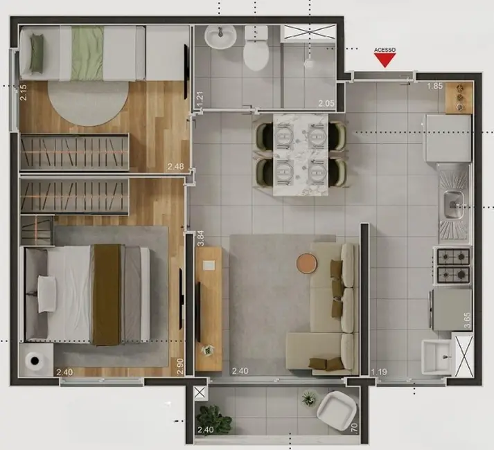 Apartamento com 1 quarto à venda, 25m2 em Vila Anastácio, São Paulo - SP - imagem 5 Foto 5 de Apartamento com 1 quarto à venda, 25m2 em Vila Anastácio, São Paulo - SP