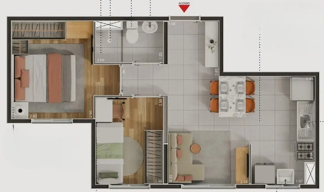 Apartamento com 1 quarto à venda, 25m2 em Vila Anastácio, São Paulo - SP - imagem 3 Foto 3 de Apartamento com 1 quarto à venda, 25m2 em Vila Anastácio, São Paulo - SP