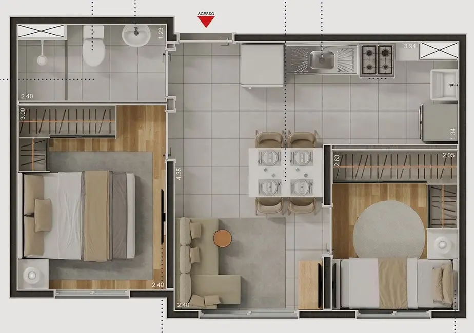 Apartamento com 1 quarto à venda, 25m2 em Vila Anastácio, São Paulo - SP - imagem 4 Foto 4 de Apartamento com 1 quarto à venda, 25m2 em Vila Anastácio, São Paulo - SP