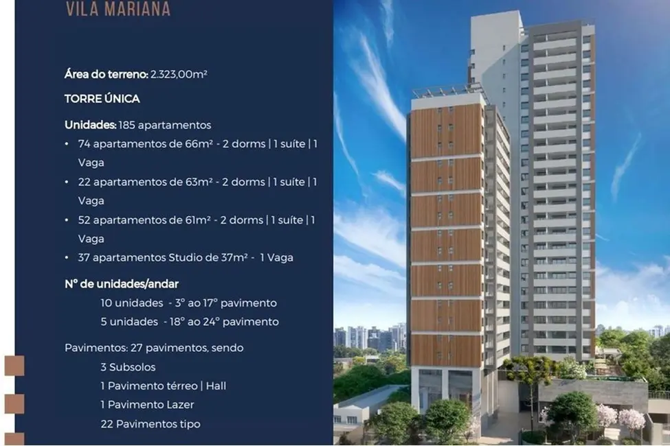 Apartamento com 1 quarto à venda, 37m2 em Vila Mariana, São Paulo - SP - imagem 5 Foto 5 de Apartamento com 1 quarto à venda, 37m2 em Vila Mariana, São Paulo - SP