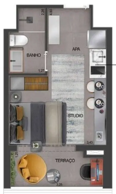 Foto 2 de Apartamento à venda, 35m2 em Campo Belo, São Paulo - SP