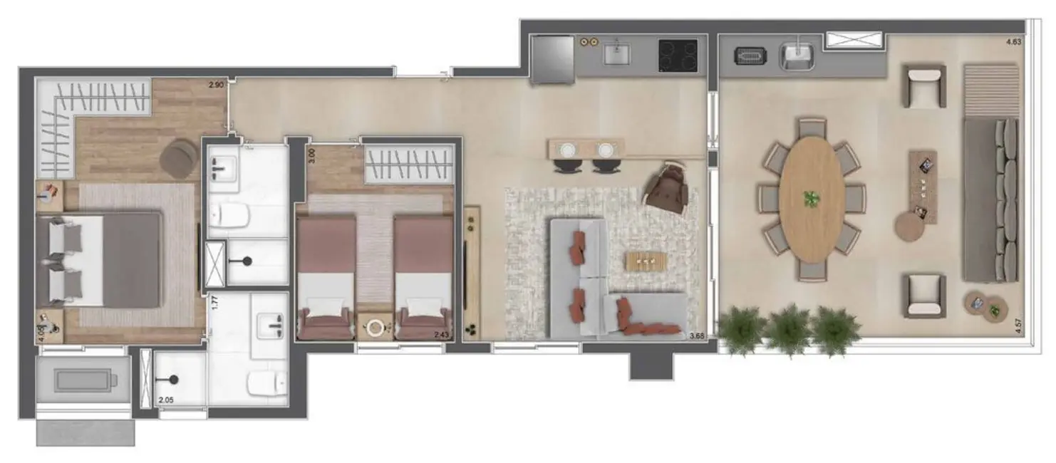 Foto 3 de Apartamento à venda, 43m2 em Moema, São Paulo - SP