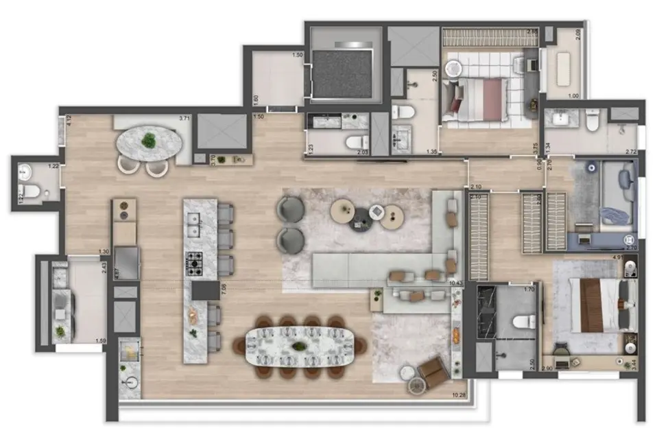 Apartamento à venda, 217m2 em Brooklin Novo, São Paulo - SP - imagem 6 Foto 6 de Apartamento à venda, 217m2 em Brooklin Novo, São Paulo - SP