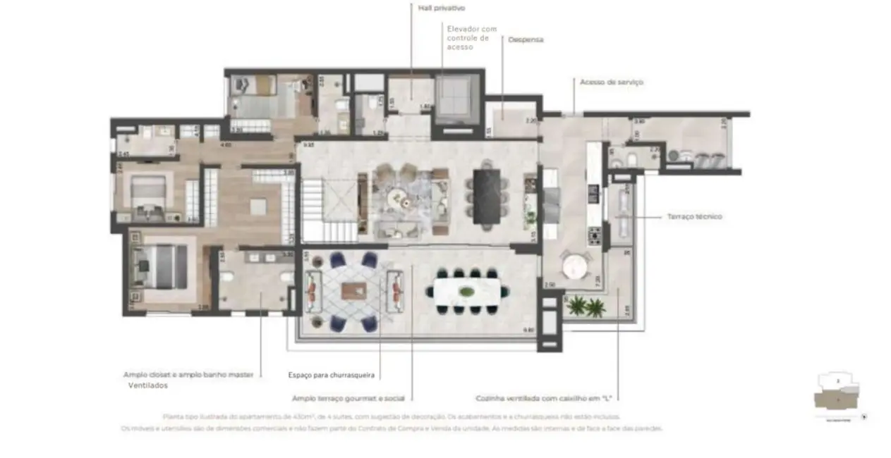 Foto 3 de Apartamento com 4 quartos à venda, 174m2 em Pinheiros, São Paulo - SP