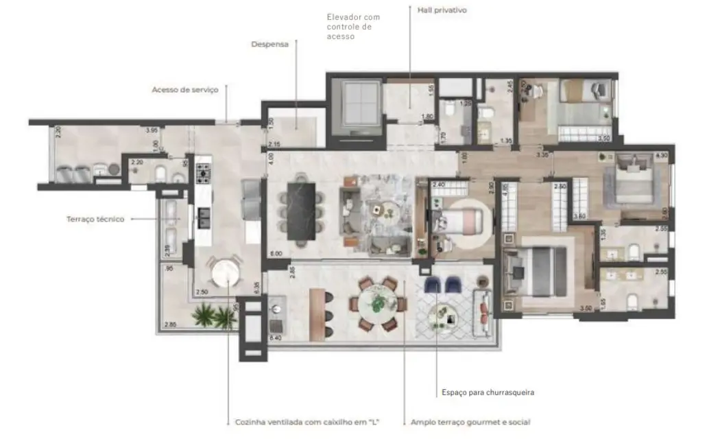 Foto 7 de Apartamento com 4 quartos à venda, 174m2 em Pinheiros, São Paulo - SP