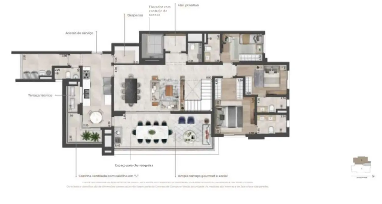 Foto 4 de Apartamento com 4 quartos à venda, 174m2 em Pinheiros, São Paulo - SP