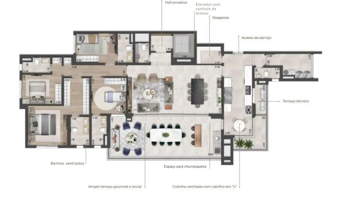 Foto 6 de Apartamento com 4 quartos à venda, 174m2 em Pinheiros, São Paulo - SP