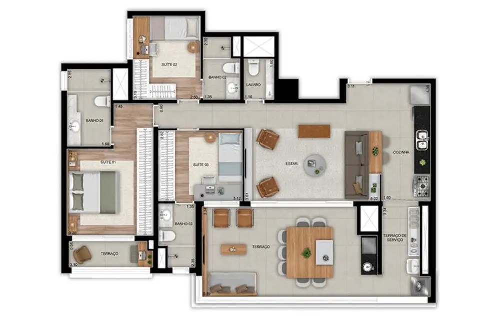 Foto 4 de Apartamento com 3 quartos à venda, 119m2 em Tatuapé, São Paulo - SP