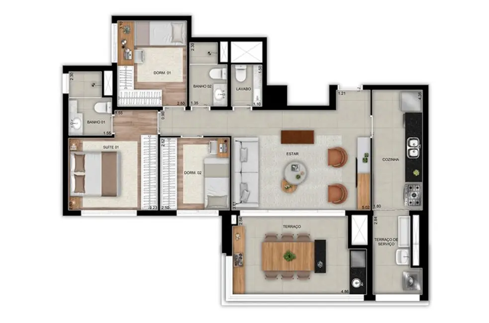 Foto 3 de Apartamento com 3 quartos à venda, 119m2 em Tatuapé, São Paulo - SP