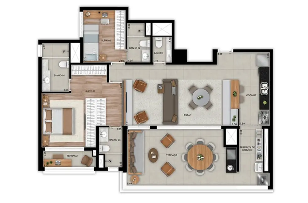 Foto 6 de Apartamento com 3 quartos à venda, 119m2 em Tatuapé, São Paulo - SP