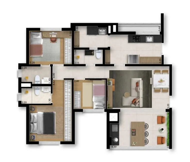Foto 5 de Apartamento com 3 quartos à venda, 156m2 em Pinheiros, São Paulo - SP