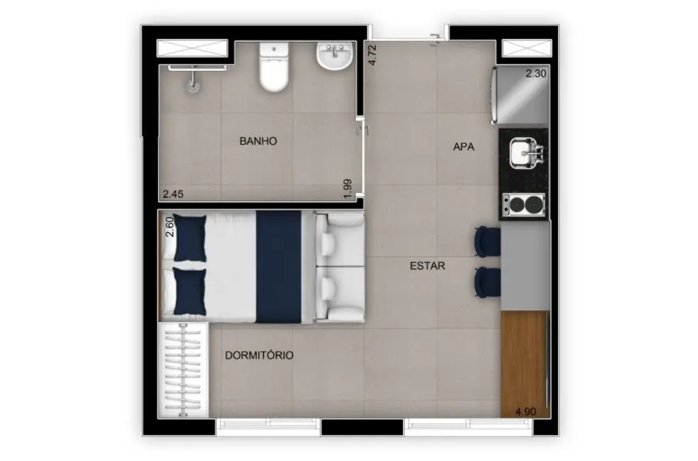 Kitnet com 1 quarto à venda, 26m2 em Mooca, São Paulo - SP - imagem 9 Foto 9 de Kitnet com 1 quarto à venda, 26m2 em Mooca, São Paulo - SP