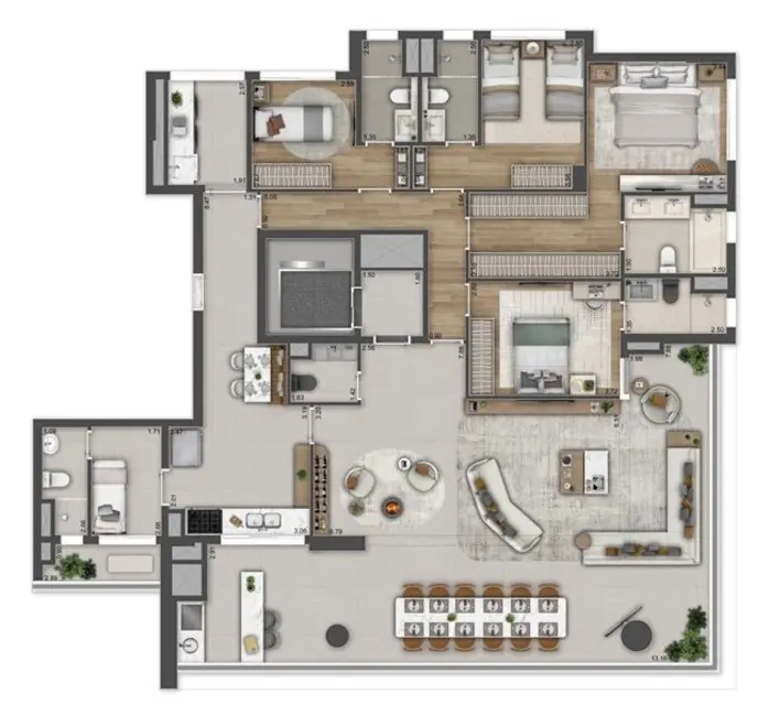 Apartamento à venda, 217m2 em Brooklin Novo, São Paulo - SP - imagem 3 Foto 3 de Apartamento à venda, 217m2 em Brooklin Novo, São Paulo - SP