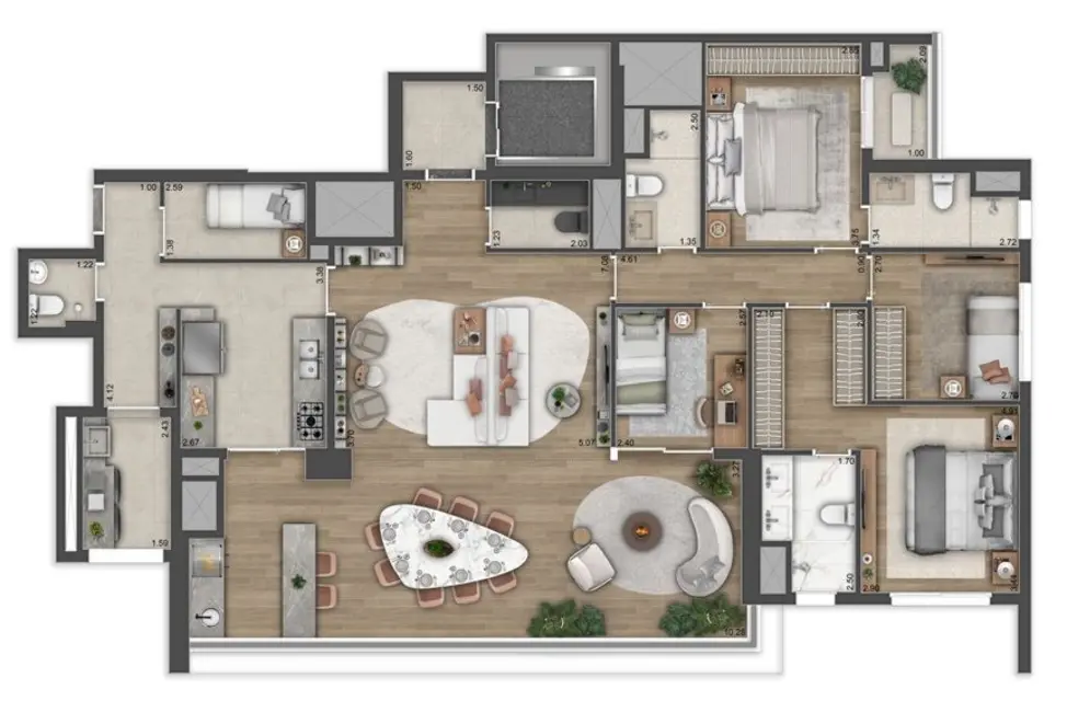 Apartamento à venda, 217m2 em Brooklin Novo, São Paulo - SP - imagem 5 Foto 5 de Apartamento à venda, 217m2 em Brooklin Novo, São Paulo - SP