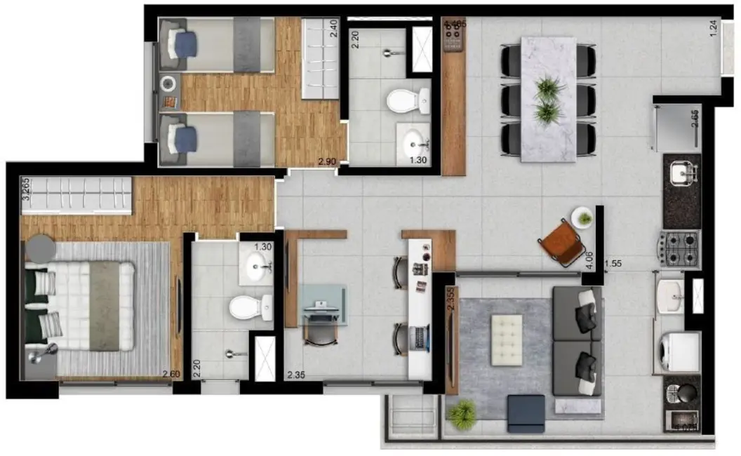 Apartamento com 3 quartos à venda, 68m2 em Vila Clementino, São Paulo - SP - imagem 8 Foto 8 de Apartamento com 3 quartos à venda, 68m2 em Vila Clementino, São Paulo - SP