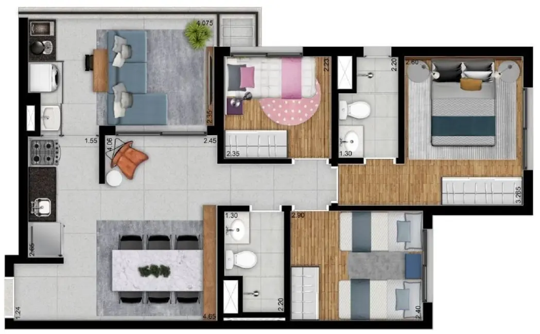 Apartamento com 3 quartos à venda, 68m2 em Vila Clementino, São Paulo - SP - imagem 3 Foto 3 de Apartamento com 3 quartos à venda, 68m2 em Vila Clementino, São Paulo - SP