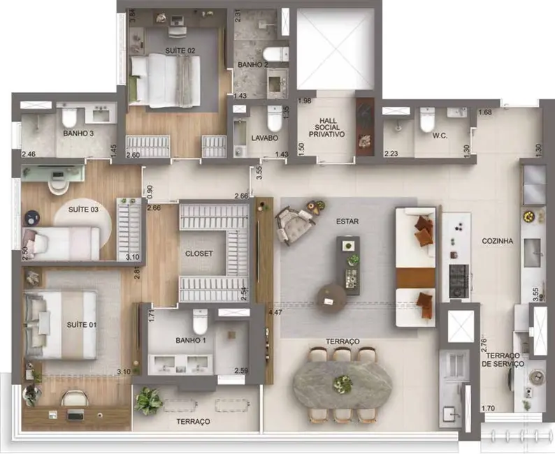 Foto 1 de Apartamento com 3 quartos à venda, 142m2 em Santo Amaro, São Paulo - SP