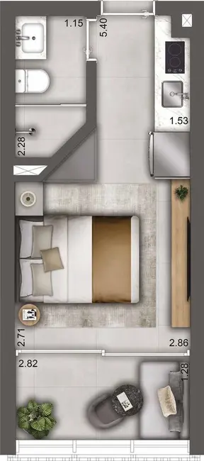 Foto 1 de Kitnet com 1 quarto à venda, 22m2 em Ibirapuera, São Paulo - SP