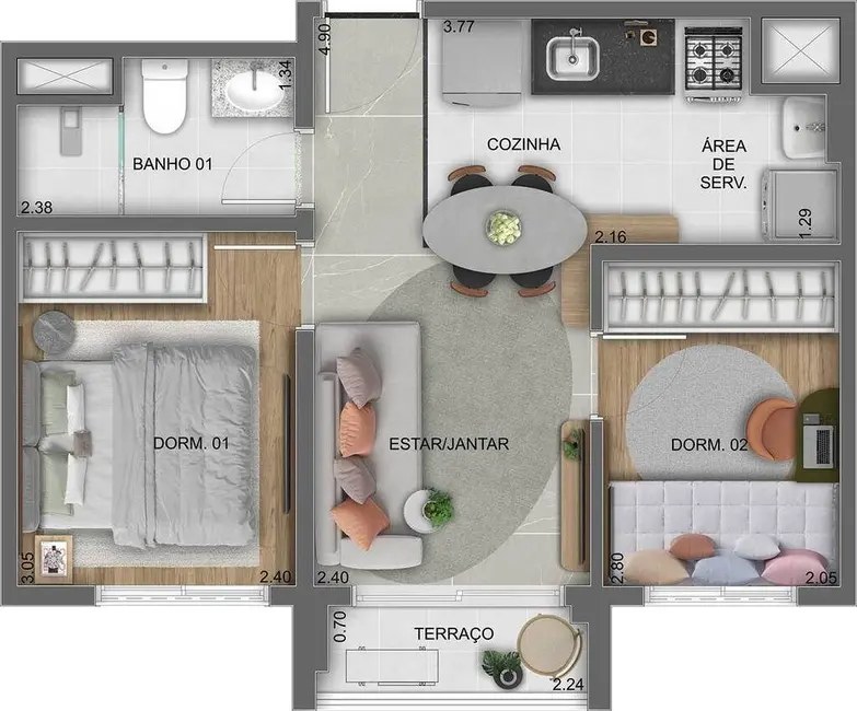 Apartamento com 2 quartos à venda, 61m2 em Água Branca, São Paulo - SP - imagem 2 Foto 2 de Apartamento com 2 quartos à venda, 61m2 em Água Branca, São Paulo - SP