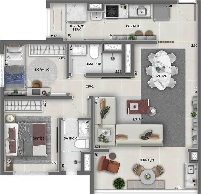 Apartamento com 2 quartos à venda, 61m2 em Água Branca, São Paulo - SP - imagem 3 Foto 3 de Apartamento com 2 quartos à venda, 61m2 em Água Branca, São Paulo - SP