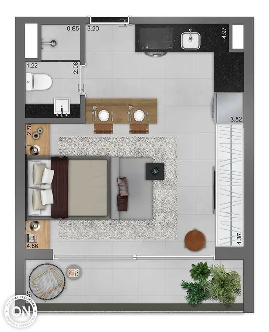 Kitnet com 1 quarto à venda, 32m2 em Jardim Paulista, São Paulo - SP - imagem 8 Foto 8 de Kitnet com 1 quarto à venda, 32m2 em Jardim Paulista, São Paulo - SP