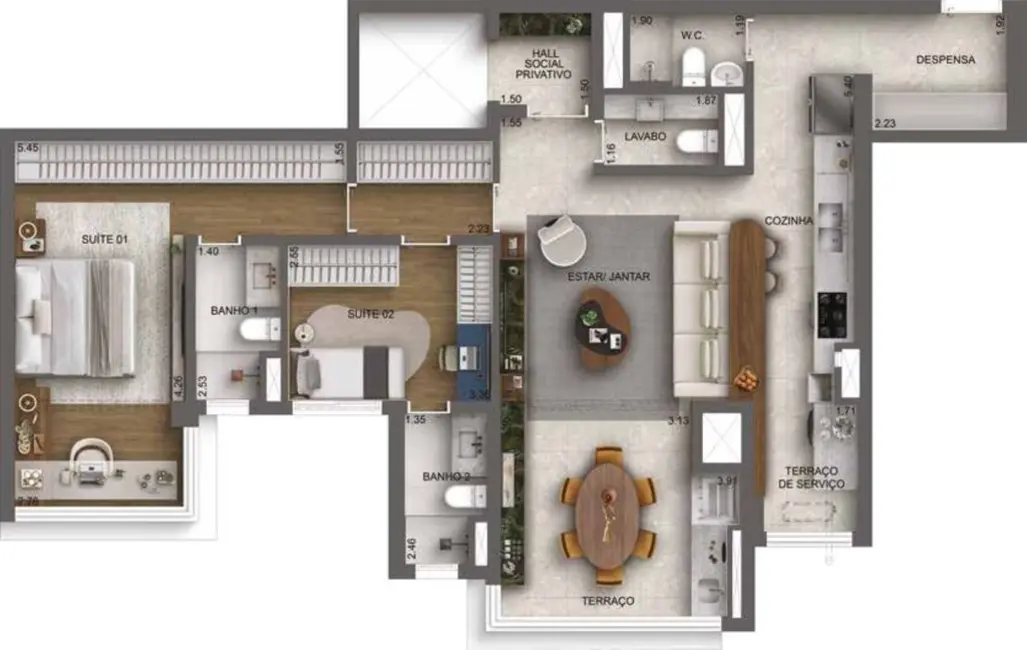 Foto 2 de Apartamento com 3 quartos à venda, 142m2 em Santo Amaro, São Paulo - SP