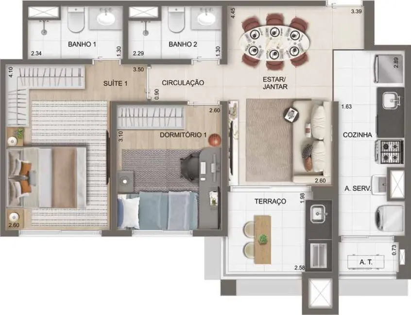 Foto 2 de Apartamento com 2 quartos à venda, 63m2 em Umuarama, Osasco - SP