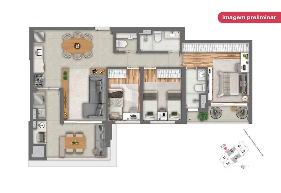 Foto 2 de Apartamento com 3 quartos à venda, 157m2 em Vila Mogilar, Mogi Das Cruzes - SP