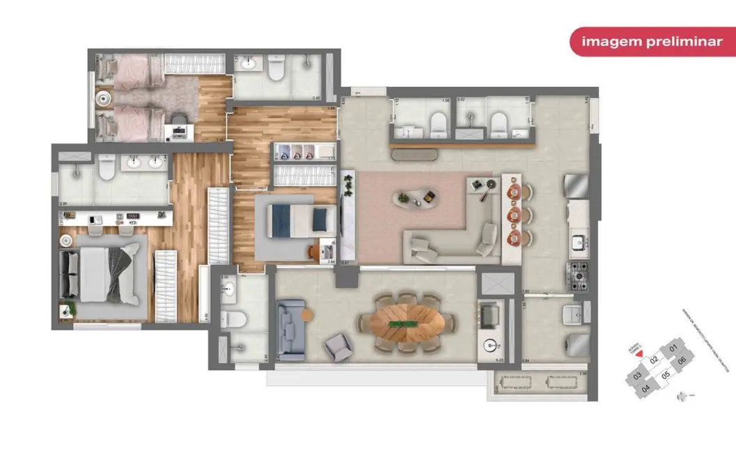 Foto 1 de Apartamento com 3 quartos à venda, 157m2 em Vila Mogilar, Mogi Das Cruzes - SP