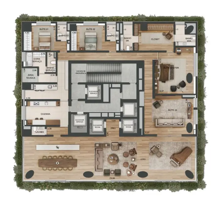 Foto 3 de Apartamento com 5 quartos à venda, 1035m2 em Cerqueira César, São Paulo - SP