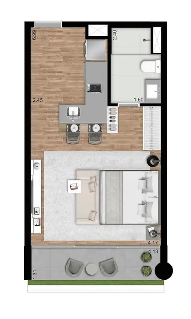 Foto 2 de Kitnet com 1 quarto à venda, 37m2 em Pinheiros, São Paulo - SP