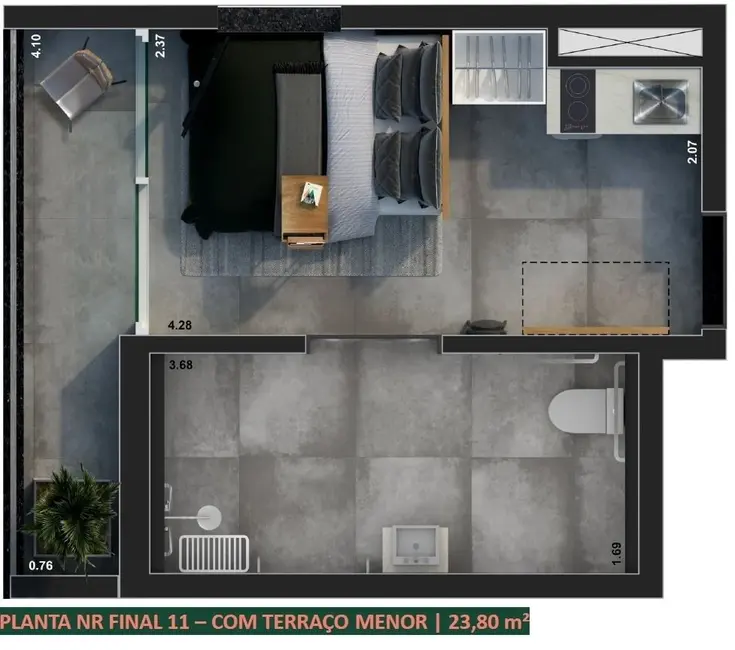 Kitnet com 1 quarto à venda, 20m2 em Vila Clementino, São Paulo - SP - imagem 4 Foto 4 de Kitnet com 1 quarto à venda, 20m2 em Vila Clementino, São Paulo - SP