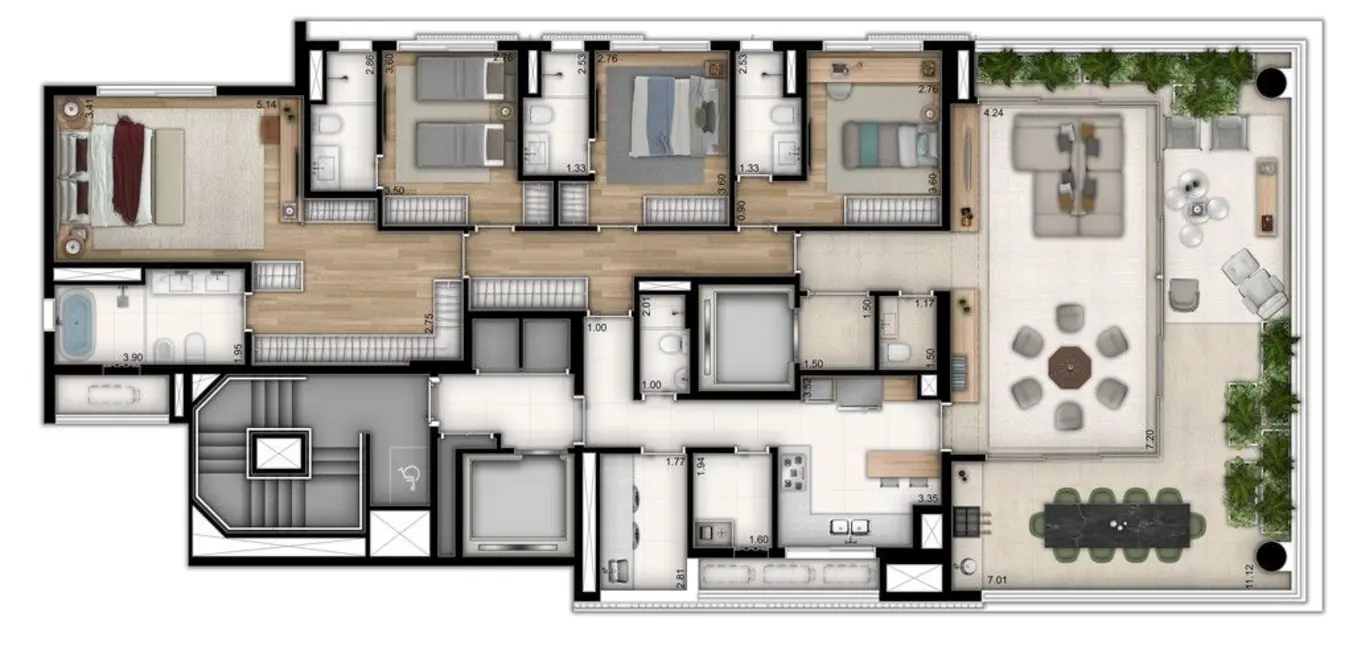 Apartamento com 4 quartos à venda, 238m2 em Moema, São Paulo - SP - imagem 3 Foto 3 de Apartamento com 4 quartos à venda, 238m2 em Moema, São Paulo - SP