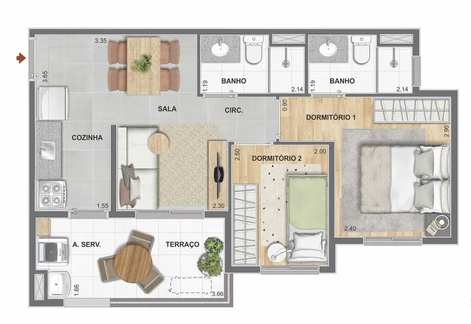 Apartamento com 1 quarto à venda, 34m2 em Mooca, São Paulo - SP - imagem 1 Foto 1 de Apartamento com 1 quarto à venda, 34m2 em Mooca, São Paulo - SP