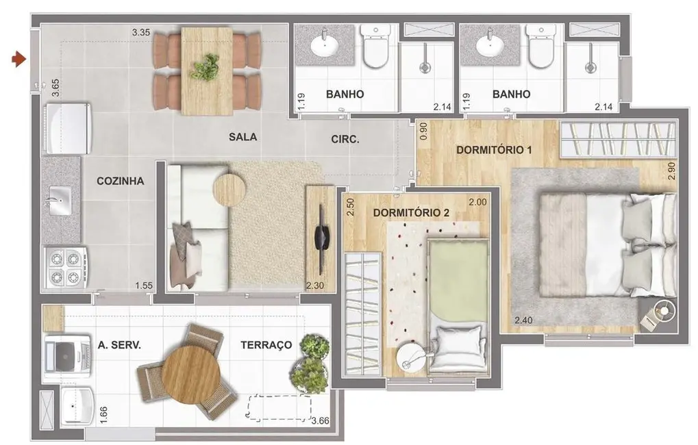 Foto 1 de Apartamento com 1 quarto à venda, 45m2 em Mooca, São Paulo - SP